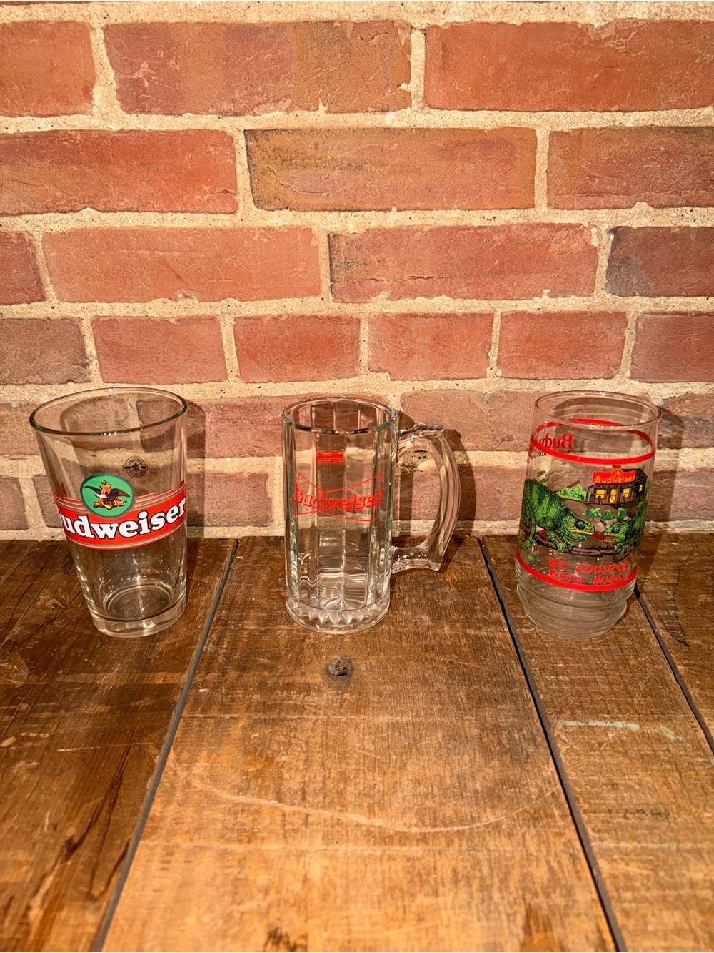 Budweiser Clear Glassware Set with Red Logo Accents